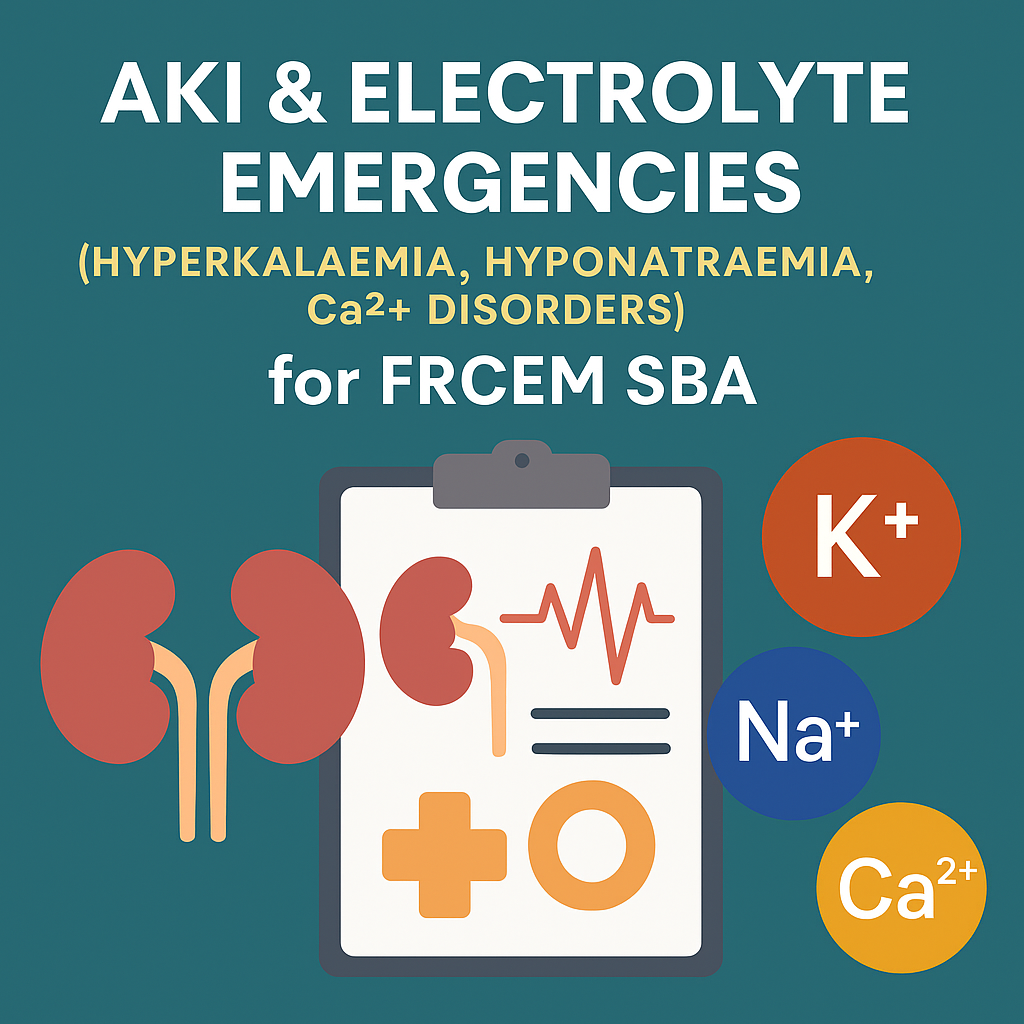 AKI & Electrolyte Emergencies (Hyperkalaemia, Hyponatraemia, Ca2+ Disorders) for FRCEM SBA