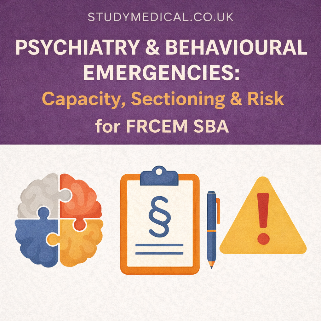 Psychiatry & Behavioural Emergencies: Capacity, Sectioning & Risk for FRCEM SBA